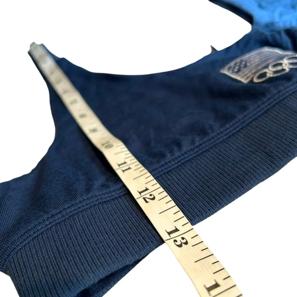 SKIMS Team USA Olympic Sleep Bra Blue Logo Lounge Bralette Large NWT